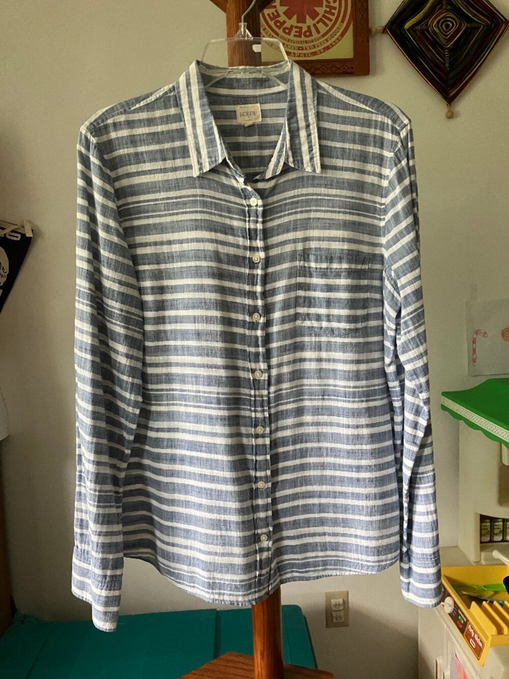 J.Crew Womens Button front Shirt, size Large